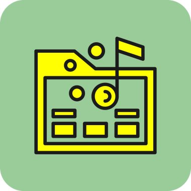 Müzik klasörü. Web simgesi basit illüstrasyon