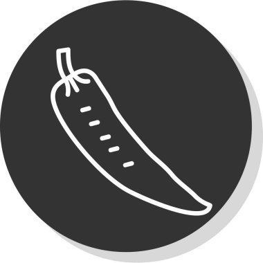 Sıcak Biber Vektörü Düz Simgesi, vektör illüstrasyonu 