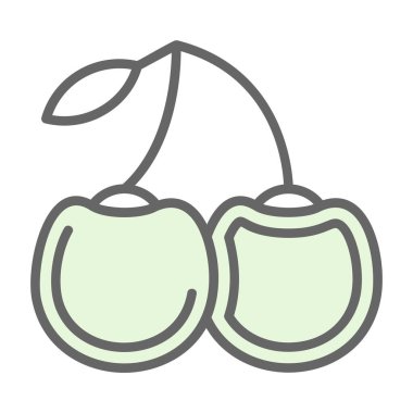 tatlı kiraz ikonu, vektör illüstrasyonu