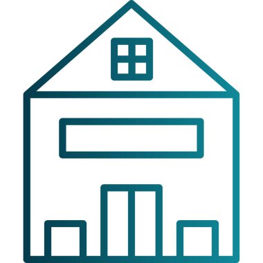 ahır inşa simgesi vektör illüstrasyonu