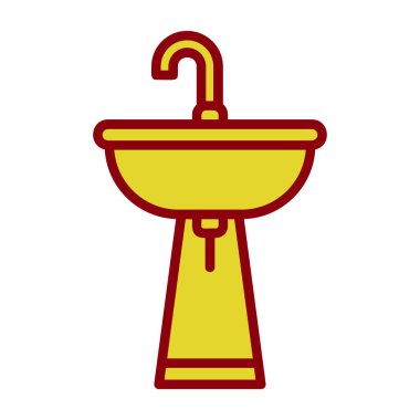 Musluk ikonu. Web için su musluğu vektör simgelerinin özet çizimi