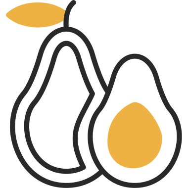 Basit Avokado simgesi, vektör illüstrasyonu