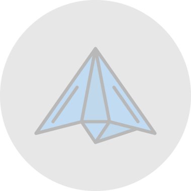 Kağıt düzlem vektör simgesi beyaz arkaplanda izole edildi.