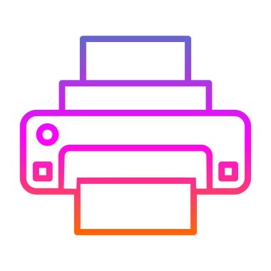 Yazıcı simgesinin vektör illüstrasyonu 