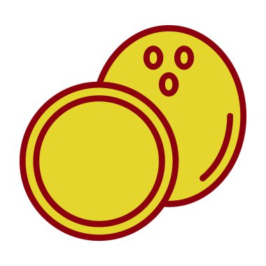 Hindistan cevizi yemeği. Web simgesi basit illüstrasyon