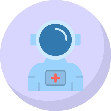 astronot simgesi vektör simgesi. Doğrusal biçim işareti