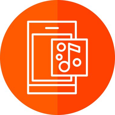 Müzik uygulaması simgesi, vektör illüstrasyonu 