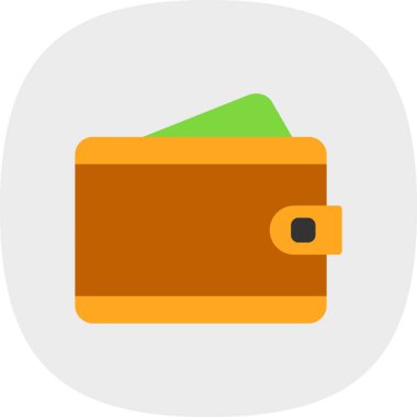 Cüzdan simgesi, vektör illüstrasyonu  