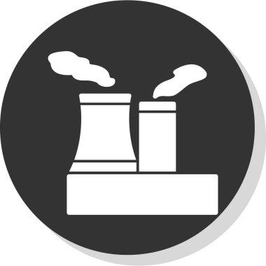 Fabrika simgesi, basit vektör çizimi, Hava kirliliği konsepti