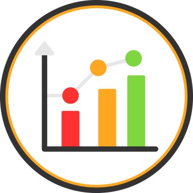 Diyagram vektör renk çizgisi simgesi 