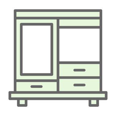 Mutfak dolabı simgesi, vektör illüstrasyonu