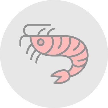 Basit Karides simgesi, vektör illüstrasyonu