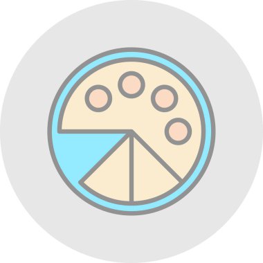 Pasta grafik renkli vektör simgesi