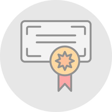 Sertifika ödülü simgesi, özet vektörü