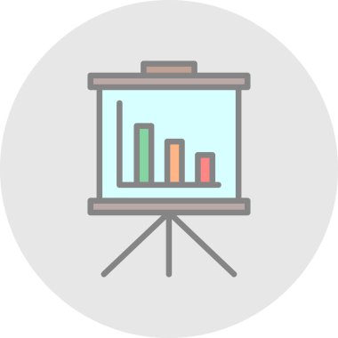 Bir sunum simgesinin vektör illüstrasyonu 