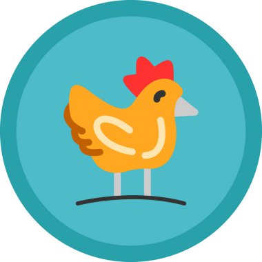 Tavuk. Web simgesi basit illüstrasyon
