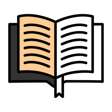 Kitap vektör simgesi, resimleme okunuyor