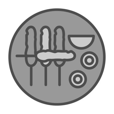 Yiyecek ve içecek ikonunun vektör illüstrasyonu