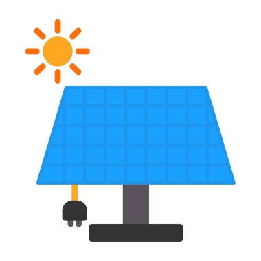Güneş enerjisi paneli vektör illüstrasyonu