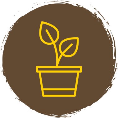 Saksı bitkisi. Web simgesi basit illüstrasyon 