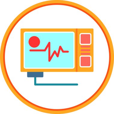Ecg okuma vektör simgesi, illüstrasyon