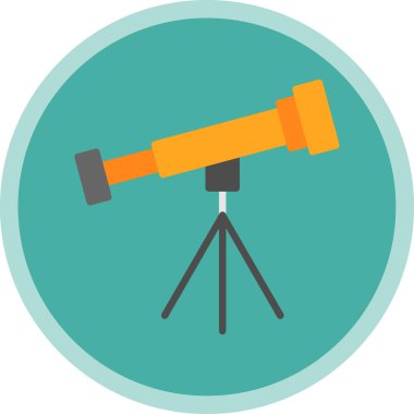 Basit Teleskop simgesi, vektör illüstrasyonu