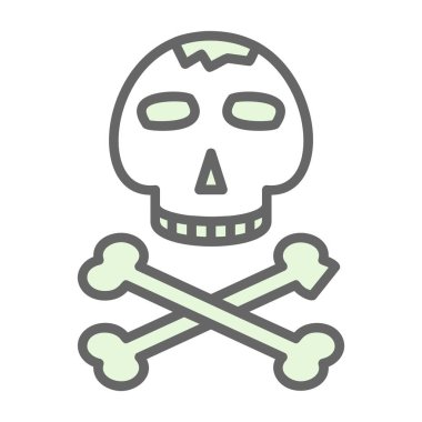 Kemikli kafatası. Web simgesi basit illüstrasyon 