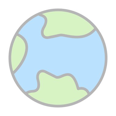 Dünya ikonu, düz stil tasarımı