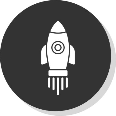 Roket. Web simgesi basit illüstrasyon 