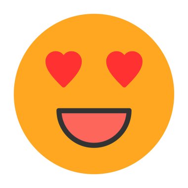 aşk emojisi simgesi, vektör illüstrasyonu