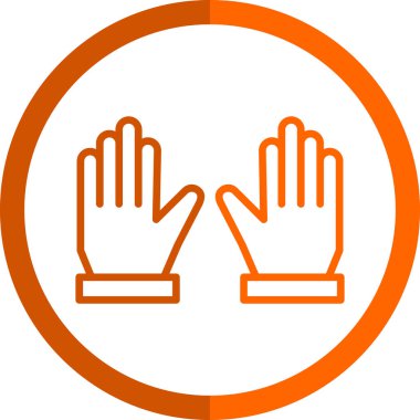 Eldivenler düz simge, vektör çizimi  