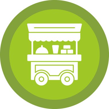 Basit yemek arabası simgesi, vektör illüstrasyonu