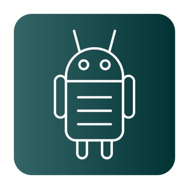 Android karakteri. Web simgesi basit illüstrasyon