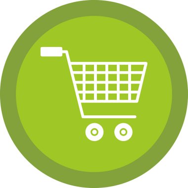 Alışveriş arabası simgesi, vektör illüstrasyonu 