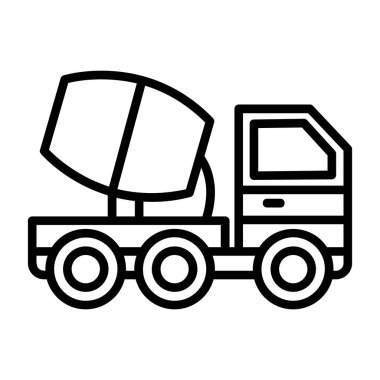 Beton Mikser kamyon kutsal kişilerin resmi, vektör çizim 