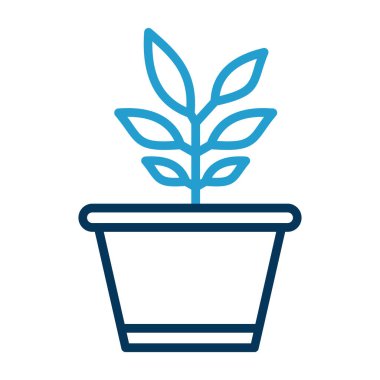 Saksı bitkisi. Web simgesi basit illüstrasyon