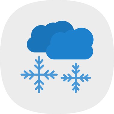 Kar bulutları hava durumu ikonu, vektör illüstrasyonu 