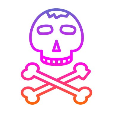 Kemikli kafatası. Web simgesi basit illüstrasyon 