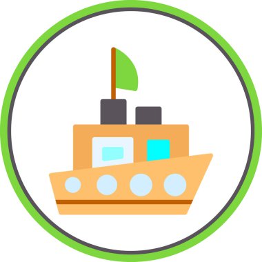 Gemi. Web simgesi basit illüstrasyon