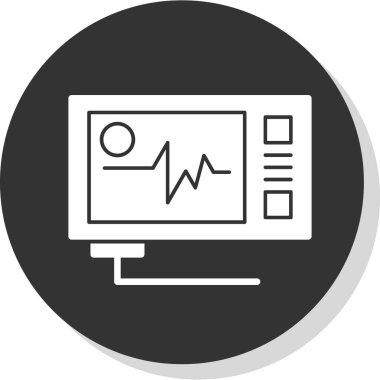 Ecg okuma vektör simgesi, illüstrasyon