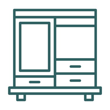 Buzdolabı. Web simgesi basit illüstrasyon