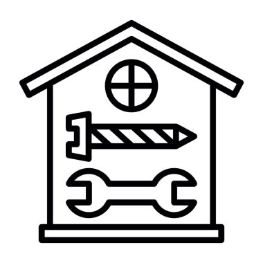 Ev Onarımı Web simgesi vektör illüstrasyonu