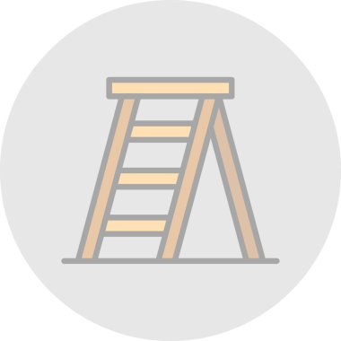 Merdiven düz simgesi, vektör illüstrasyonu