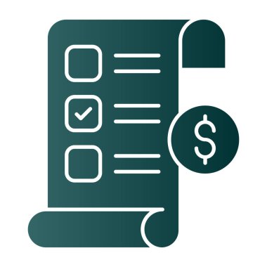 Kontrol işareti izole edilmiş vektör illüstrasyon tasarımı faturası