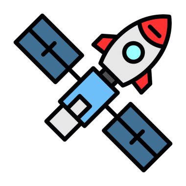 uzay roketi ikonu. düz biçim 
