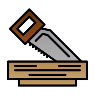 ahşap bıçak ikonu vektör çizimi tasarımı