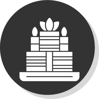 Moda tasarım arka planında kek simgesi