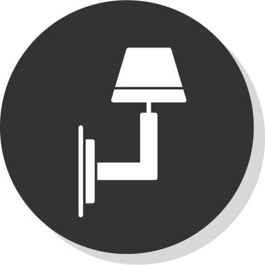 ev lambası simgesi, Wall Light, vektör illüstrasyonu 