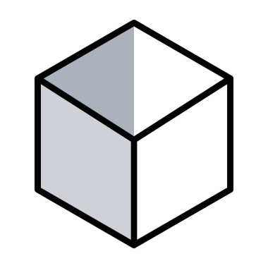 küp simgesi. vektör illüstrasyonu