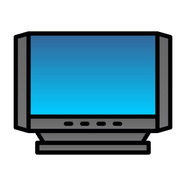 televizyon web simgesi vektör illüstrasyonu
